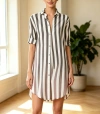 2026 Cross-border Amazon Women's new fashion striped long-sleeved shirt Casual large-sized cotton and linen shirt Item Picture